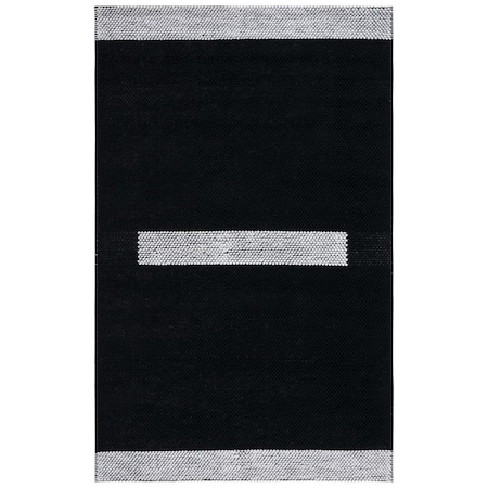 Safavieh 8 x 10 ft. Natural Flat Weave Rectangle Area Rug Black & Ivory NAT324Z-8